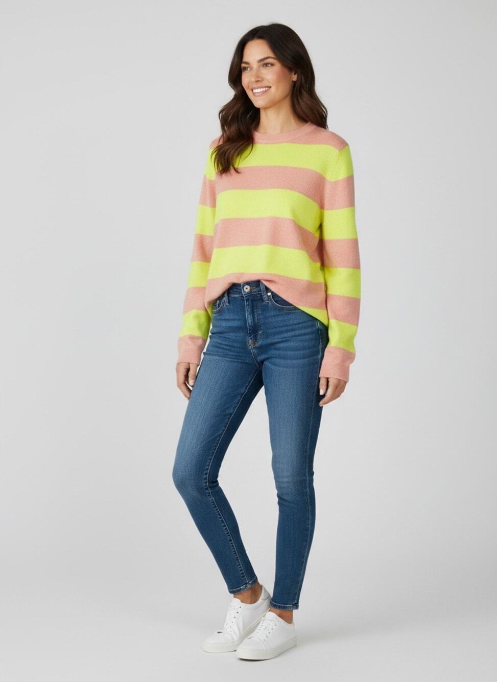 J. Crew Collection 100% Cashmere Boyfriend Crew Neck Sweater Peach Citron S‎ NWT